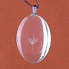 Flat Oval Alloy Glass Pendants X-GLAA-Q050-25x35-01P-2