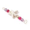 4Pcs 4 Colors Summer Beach Dyed Synthetic Turquoise Connector Charms PALLOY-JF03746-01-4