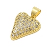 Heart Rack Plating Brass Micro Pave Cubic Zirconia Pendants KK-Z074-52G-2