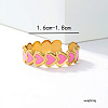 Stainless Steel Enamel Cute Sweet Delicate Heart Cuff Ring for Daily Romantic Gift MP6102-6