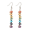 Natural & Synthetic Mixed Gemstone Chip Beaded Dangle Earrings with Glass EJEW-JE04841-1