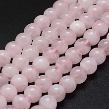 Natural Madagascar Rose Quartz Beads Strands G-K285-33-6mm-01