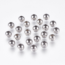 Round 304 Stainless Steel Spacer Beads STAS-I050-06-6mm