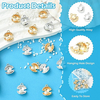 16Pcs 2 Colors Alloy Pendants FIND-YW0012-37-1