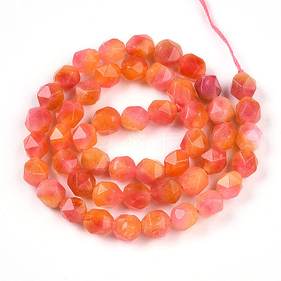 Dyed Natural White Jade Beads Strands G-T139-8mm-45V-1