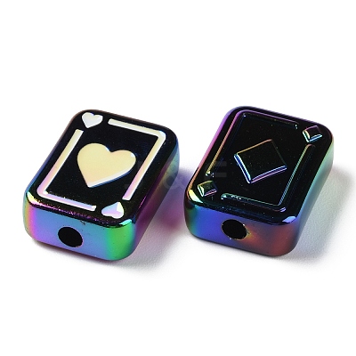 UV Plating Rainbow Iridescent Acrylic Enamel Beads SACR-G034-11D-1