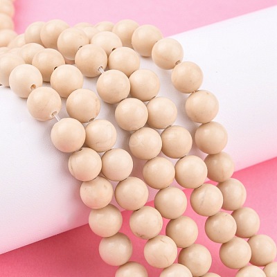 Natural Fossil Beads Strands G-E110-8mm-2-1