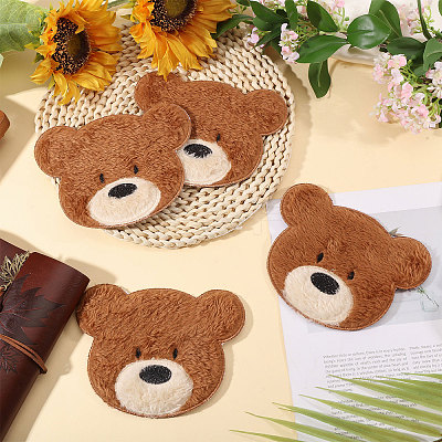 Computerized Embroidery Polyester with Fur Iron on/Sew on Patches DIY-WH0671-397B-1
