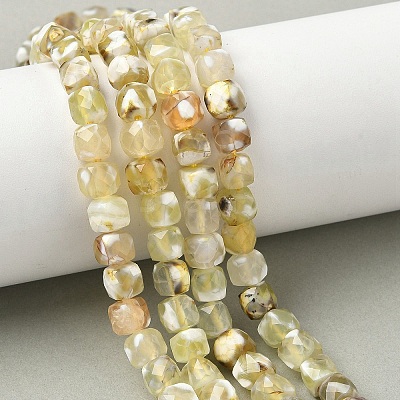 Natural Fire Crackle Agate Beads Strands G-H078-C49-6mm-05-1