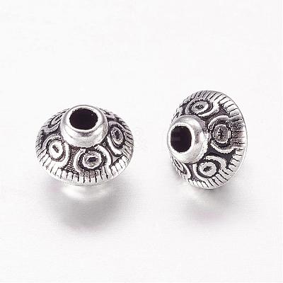 Tibetan Style Antique Silver Tone Bicone Alloy Spacer Beads X-LF1152Y-NF-1