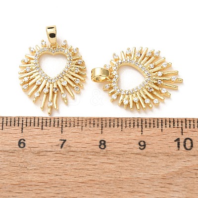 Valentine's Day Brass Micro Pave Clear Cubic Zirconia Pendants KK-A304-24C-G-1