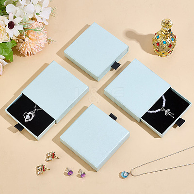 Cardboard Jewelry Set Drawer Boxes CON-WH0099-76A-1