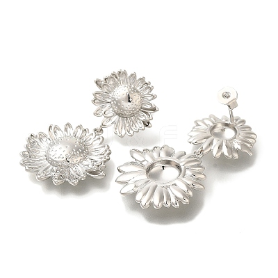 Rack Plating Flower Brass Stud Earrings EJEW-H016-16P-1