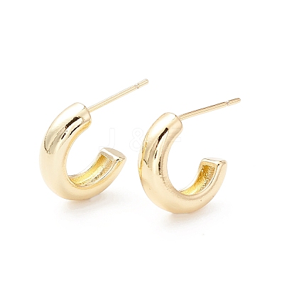 Chunky C-shape Stud Earrings X-EJEW-A064-01G-RS-1