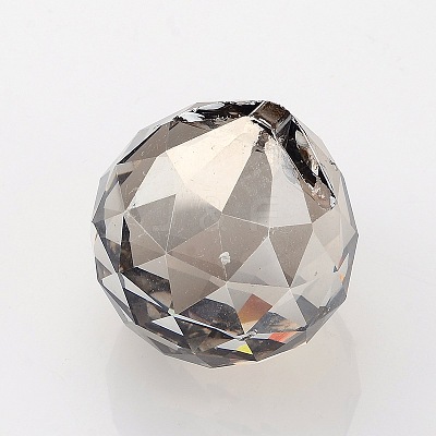 Faceted Round Glass Pendants GLAA-O008-G-1