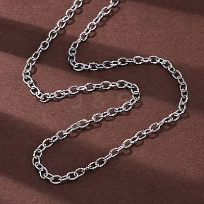 201 Stainless Steel Cable Chain Necklaces NJEW-Q013-12C-P-1
