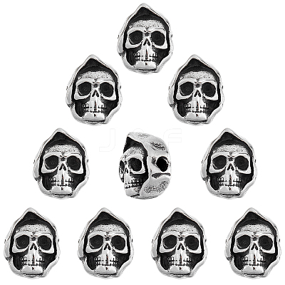 10Pcs Halloween 304 Stainless Steel Beads STAS-DC0008-83-1