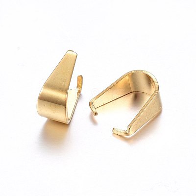 201 Stainless Steel Snap on Bails STAS-O098-11G-01-1