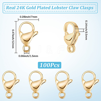 100Pcs 304 Stainless Steel Lobster Claw Clasps STAS-BBC0009-39D-G-1