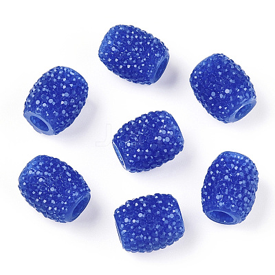 Opaque Resin European Jelly Colored Beads RESI-B025-02A-02-1