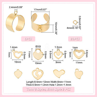 DIY Charms Cuff Ring Making Kit STAS-UN0051-38-1