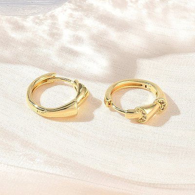 Brass Micro Pave Cubic Zirconia Hoop Earrings KK-CBA98BA-13G-1