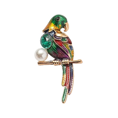 Parrot Alloy Enamel Brooches PW-WGB7706-01-1