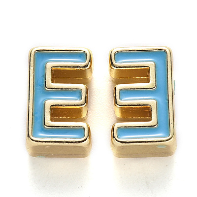 Rack Plating Alloy Enamel Beads X-ENAM-S122-033E-NR-1