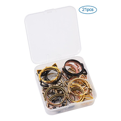 Alloy Open Back Bezel Pendants(Rotatable) PALLOY-TA0001-01-1