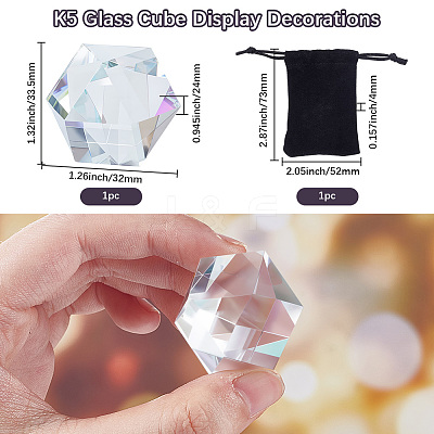 K5 Glass Cube Display Decorations AJEW-WH20054-006-1