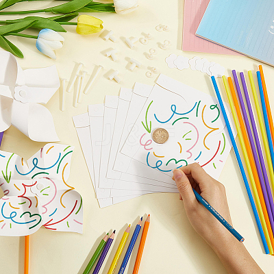 Paper & PVC Blank DIY Pinwheels Craft for Kids Art and Craft FIND-CP0003-26B-1