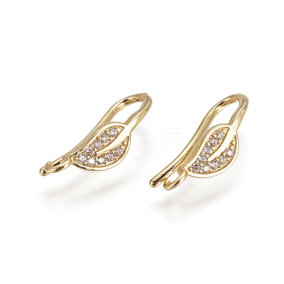 Brass Micro Pave Cubic Zirconia Earring Hooks KK-L177-387-1