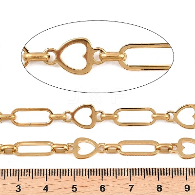 304 Stainless Steel Heart & Oval Link Chains CHS-B013-02G-1