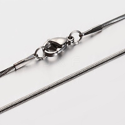 Non-Tarnish 304 Stainless Steel Snake Chain Necklaces NJEW-M114-31-P-1