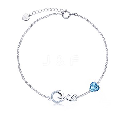 925 Sterling Silver Charm Bracelets BJEW-BB43544-B-1