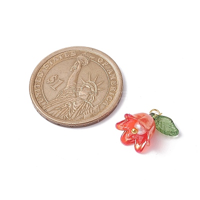 Flora Leaves & Lily flower Charms PALLOY-JF02541-01-1