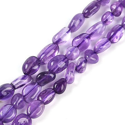 Natural Amethyst Beads Strands G-P497-01B-19-1