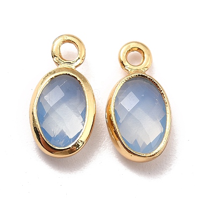 Eco-Friendly Brass with Glass Pendants KK-K268-01J-1