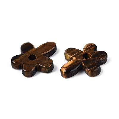 Natural Tiger Eye Pendants G-T142-44G-1