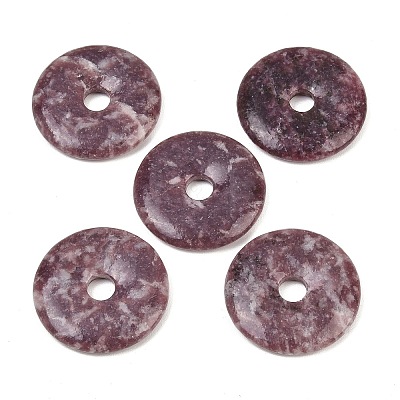 Natural Lepidolite Pendants G-K099-40mm-02-1