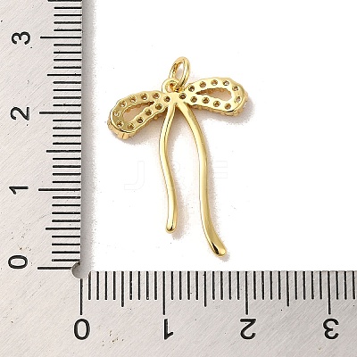 Brass Micro Pave Clear Cubic Zirconia Pendants X-KK-R155-01G-1