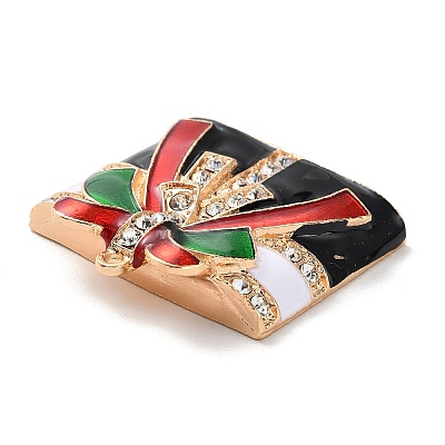 Christmas Zinc Alloy Rhinestone Pendnats PALLOY-K008-02C-KCG-1