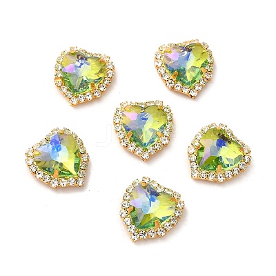 Moonlight Effect Heart Sew on Rhinestone RGLA-F079-01B-02-1