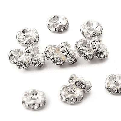 Brass Rhinestone Spacer Beads RB-A014-L5mm-01S-1