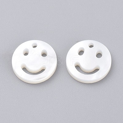 Natural White Shell Mother of Pearl Shell Charms SSHEL-L018-002-1
