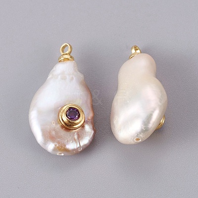 Natural Cultured Freshwater Pearl Pendants PEAR-F008-31G-07-1
