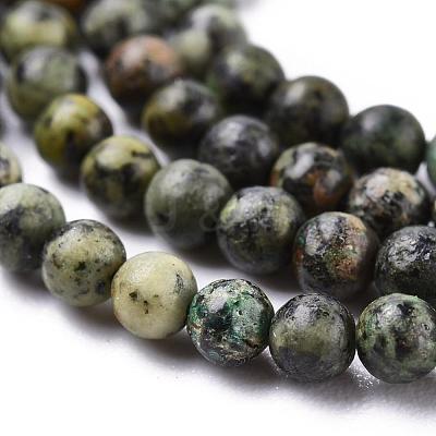 Natural African Turquoise(Jasper) Beads Strands G-N0188-02-3mm-1