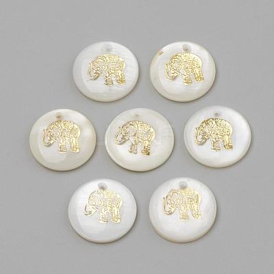 Freshwater Shell Pendants SHEL-Q010-012G-1