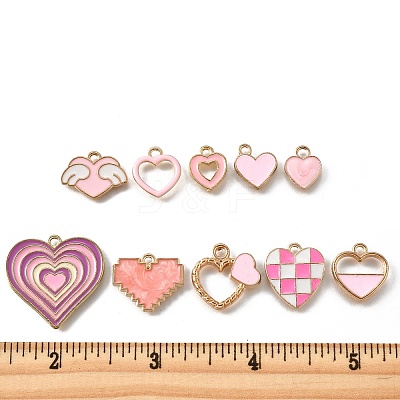 20Pcs 10 Styles Alloy Enamel Pendants ENAM-FP0002-33-1