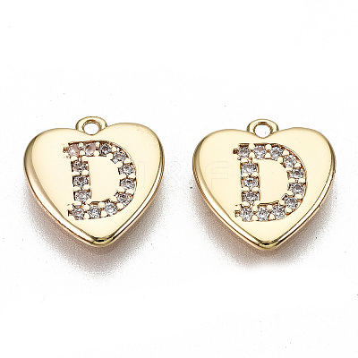 Brass Micro Pave Clear Cubic Zirconia Charms KK-N231-234D-NF-1
